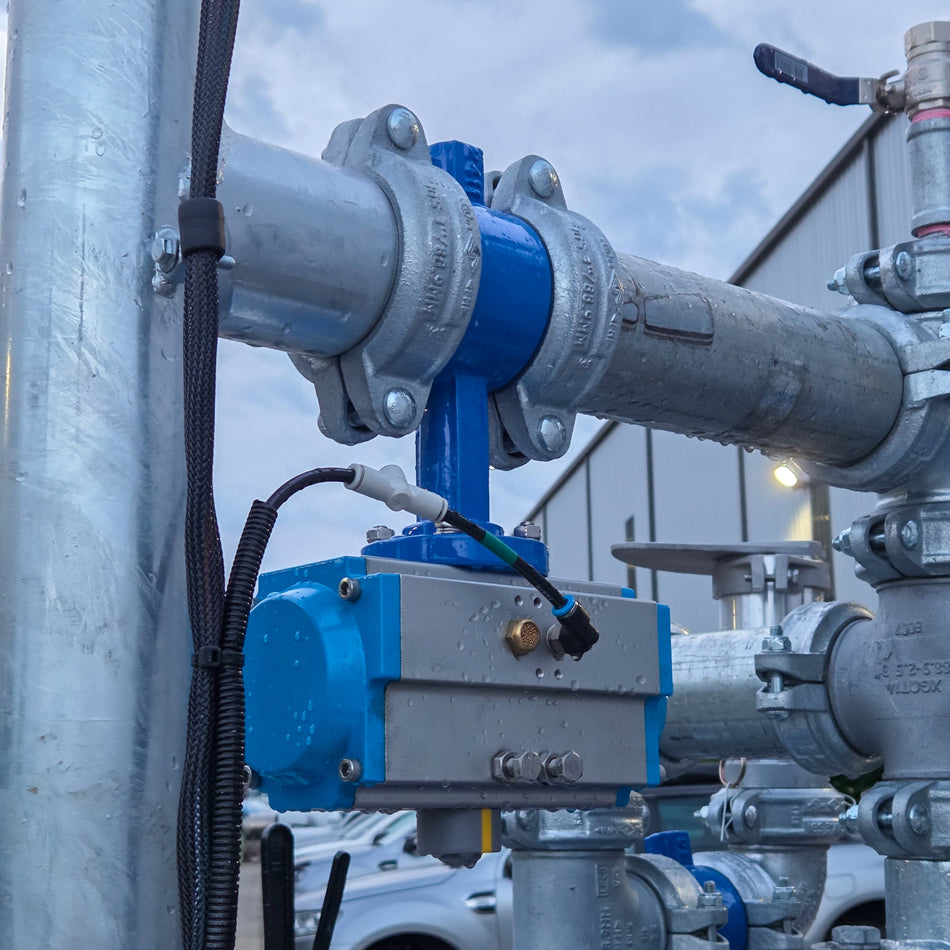 BUTTERFLY VALVE ROLL GROOVE SPRING RETURN 80MM